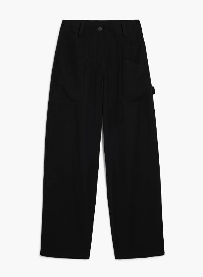 Desigual Red Fluid Patch Trousers for Women | Best Price UAE